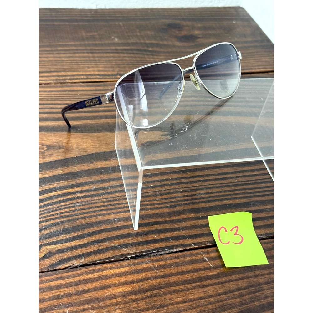 Ralph By Ralph Lauren RA4004 Womens Silver Metal-Framed Aviator/Pilot Sunglasses